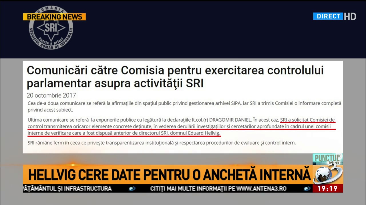 Mesaj important al Directorului SRI Eduard Hellvig