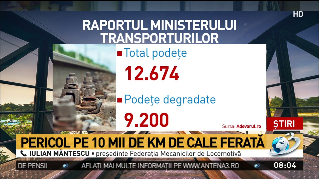 Starea infrastructurii CFR poate duce la pierderi de vieti