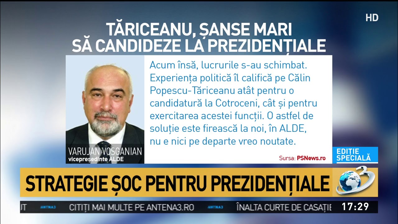 Lider ALDE, anunt important despre Tariceanu si prezidentiale