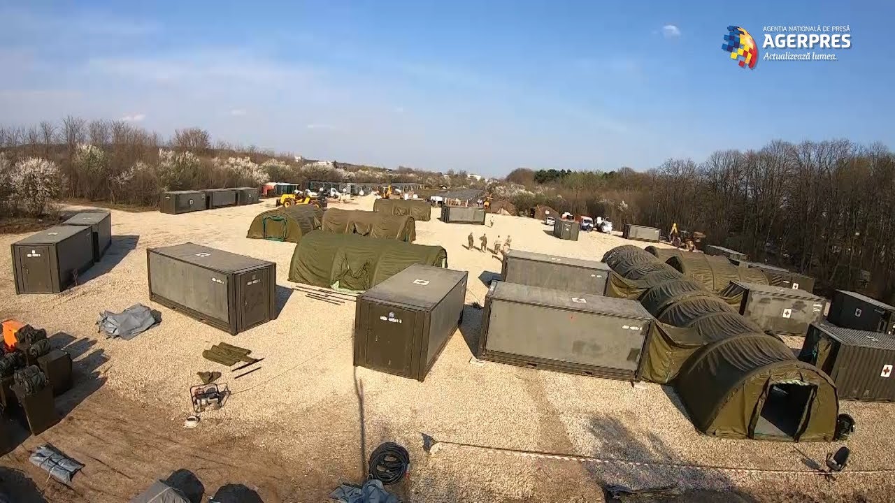 Imagini impresionante : cum a ridicat Armata un spital in cateva zile