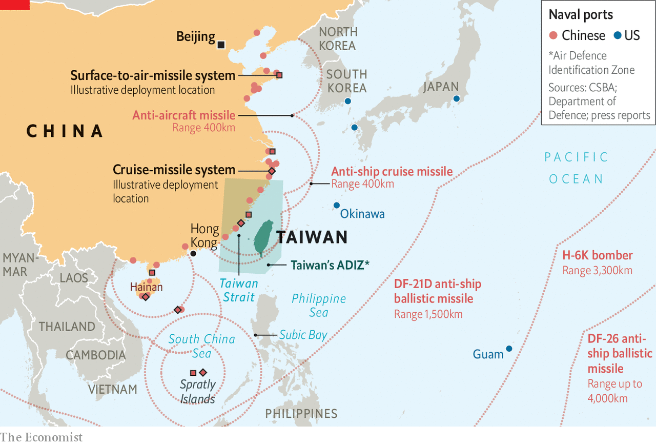 China Border To Taiwan Distance