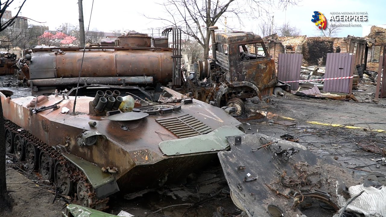 Imagini cutremurătoare la Bucea: tancuri explodate, bucăţi de cadavre, case total distruse pe strada Gării